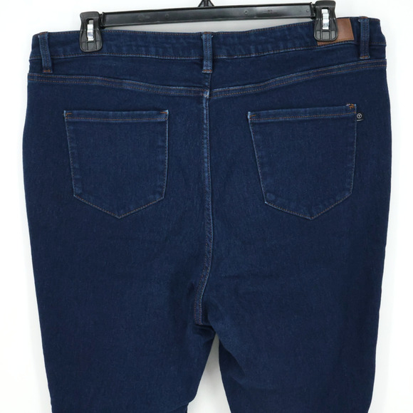 Tahari Jeans Plus Size 20W Dark Blue Stretch Cotton Denim High Rise Skinny - Picture 9 of 14